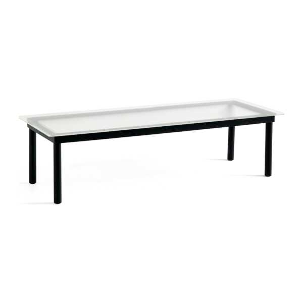 HAY Kofi Couchtisch Black oak-ribbed glass, 50 cm