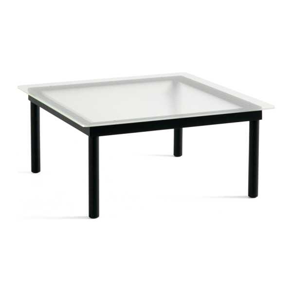 HAY Kofi Couchtisch Black oak-ribbed glass, 80 cm