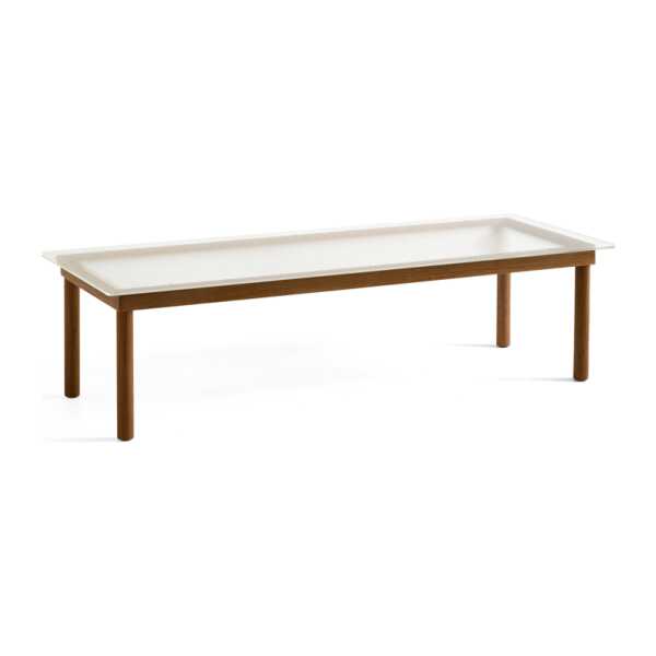 HAY Kofi Couchtisch Walnut-ribbed glass, 50 cm