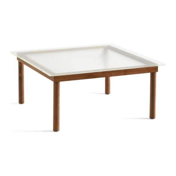 HAY Kofi Couchtisch Walnut-ribbed glass, 80 cm