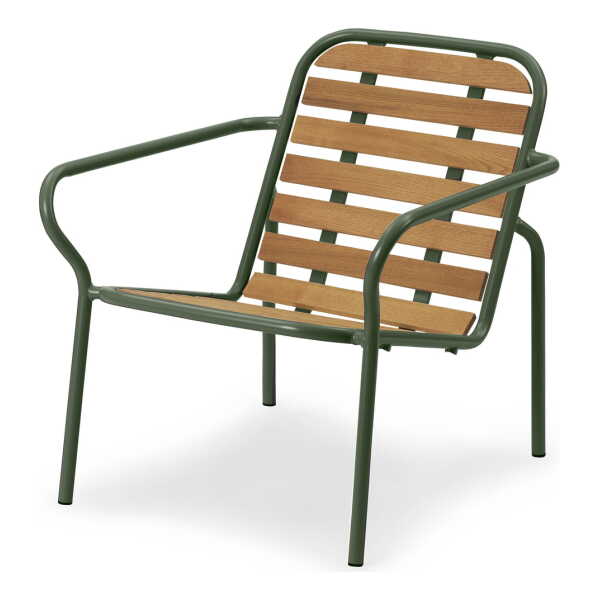 Normann Copenhagen - Vig Outdoor Lounge Chair, Robinie natur / dunkelgrün