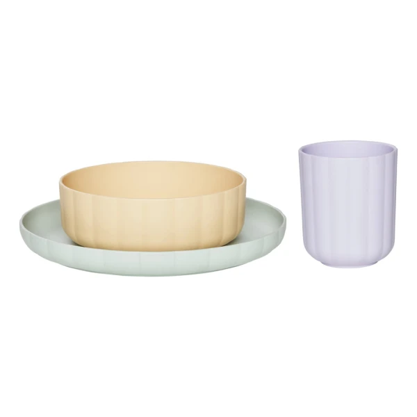 OYOY Mini - Pullo Kindergeschirr-Set, pale mint / vanilla / lavender (3-tlg.)