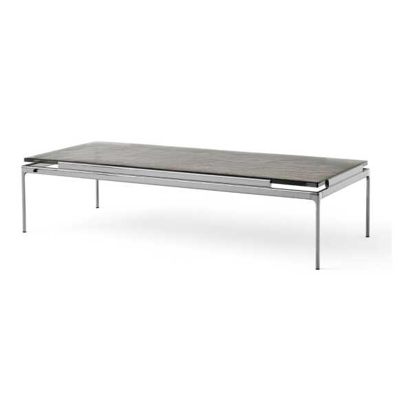 &Tradition Sett LN12 Couchtisch Smoked cast glass-dark chrome