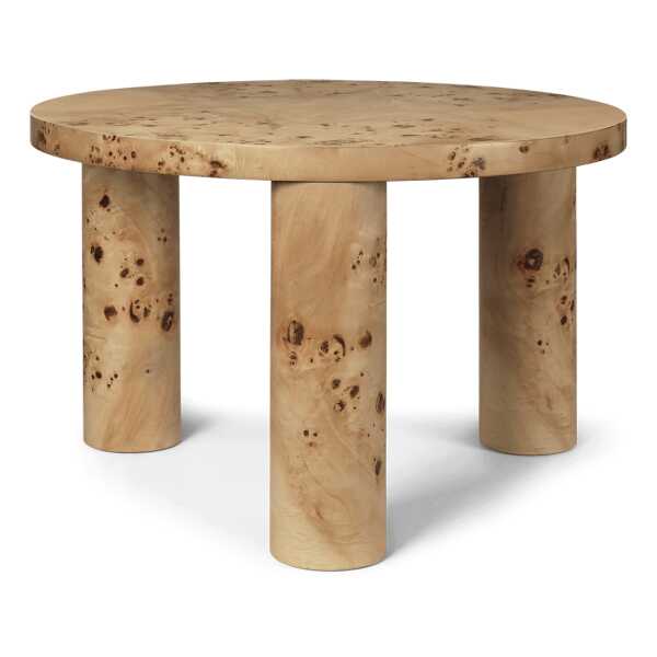 ferm LIVING Post Couchtisch small Ø 65 cm Burl veneer
