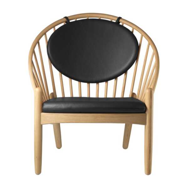 FDB Møbler J166 Jørna Stuhl Oak nature lacquered-black leather