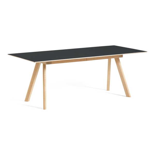 HAY - Copenhague CPH30 2.0 ausziehbarer Esstisch, 160/310 x 80 cm, Eiche matt lackiert / Linoleum schwarz