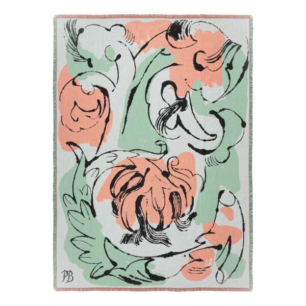 Marimekko Vildstjälk Tagesdecke 130x180 cm Offwhite-dark blue- orange-red