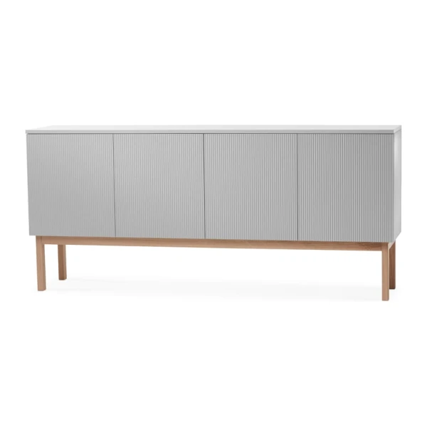 A2 Beam Sideboard Hellgrau, Eichengestell weiß geölt