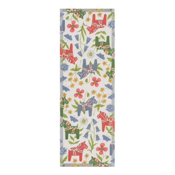 Ekelund Linneväveri Blomsterhäst Tischläufer 35x100 cm Multi