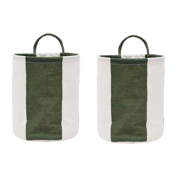 OYOY Kara Aufbewahrungskorb small 22xØ18 cm 2er-Pack Dark Green