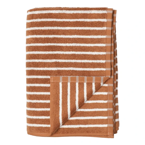 Scandi Living Drift Handtuch 50x70 cm Braun-weiß