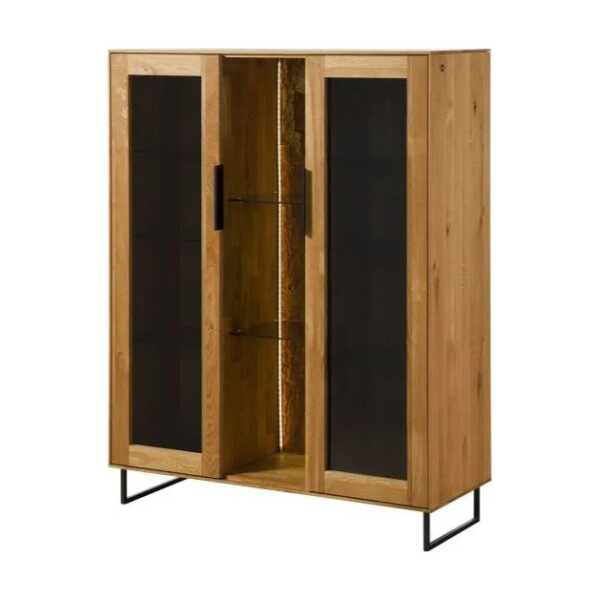 Highboard Wildeiche 112x43x145 natur geölt LINDAU #18