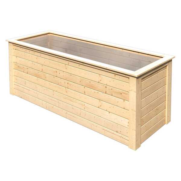 Karibu Hochbeet Wandstärke 28 mm Fichte Naturbelassen 92 cm x 244 cm x 94 cm