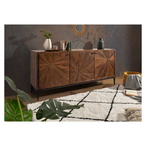 Sideboard Mango 183x46x84 braun lackiert STILMÖBEL #110