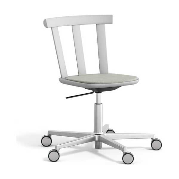 Stolab Alt Drehstuhl mit gepolstertem Sitz Birke Hallingdal 65-110 light grey-Hellgrau 51