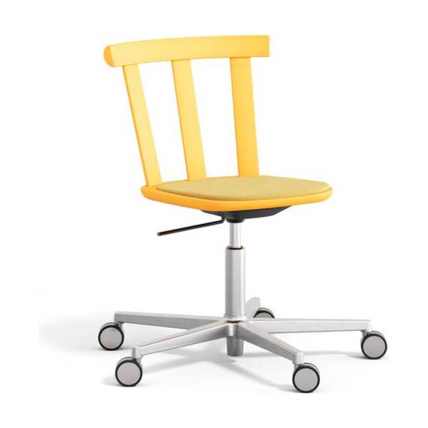 Stolab Alt Drehstuhl mit gepolstertem Sitz Birke Hallingdal 65-407 yellow-Gelb 80