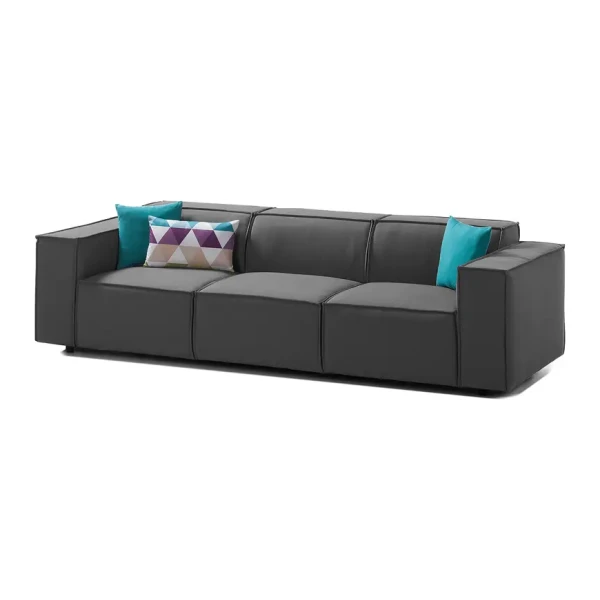 Sofa Kinx 3-Sitzer Anthrazit Strukturstoff 260x72x96 cm (BxHxT) Modern