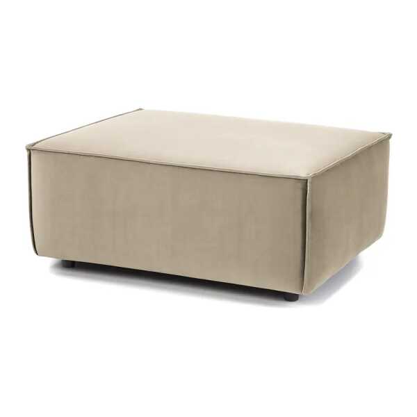 Polsterhocker Kinx III Beige Samt 98x41x79 cm (BxHxT) Glamour