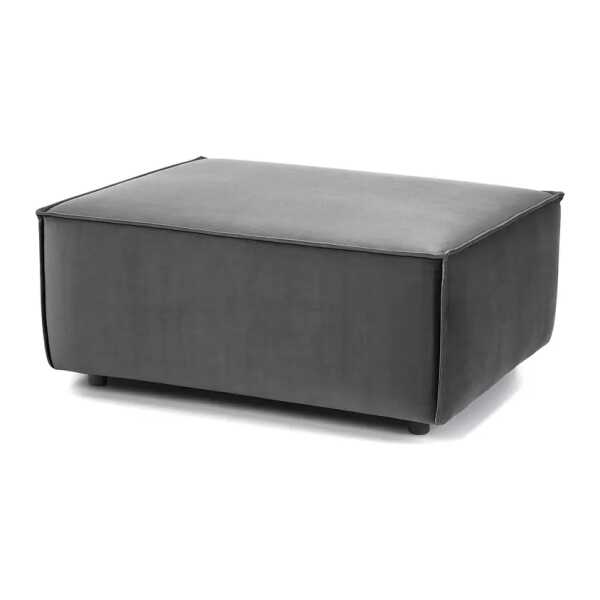 Polsterhocker Kinx III Grau Samt 98x41x79 cm (BxHxT) Glamour
