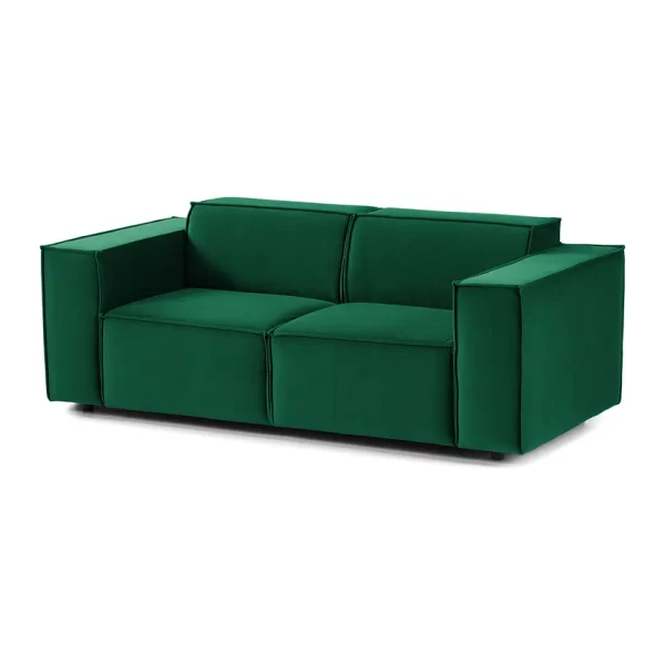 Sofa Kinx II 2-Sitzer Dunkelgrün Samt 189x71x96 cm (BxHxT) Glamour