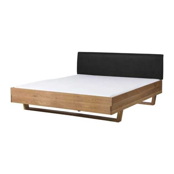Bett Eiche 140x200x85 natur geölt, Kopfteil anthrazit FICHTELBERG #25
