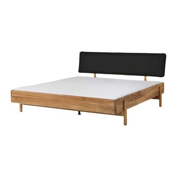 Bett Eiche 140x200x94 natur geölt, Kopfteil anthrazit KIEL #01