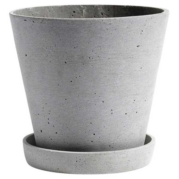 HAY HAY Flowerpot with saucer Blumentopf XL Ø21.5 cm Grau