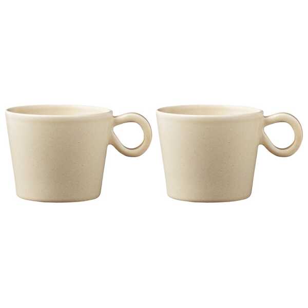 PotteryJo Daria Tasse mit Henkel 2er Pack Sand