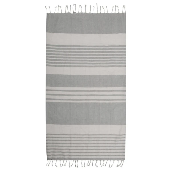 Sagaform Ella hamam gestreiftes Handtuch 90x170 cm Grau