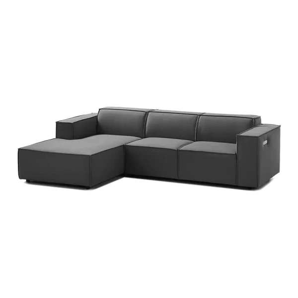 Ecksofa Kinx I 2-Sitzer Anthrazit Strukturstoff 260x70x177 cm (BxHxT) Modern