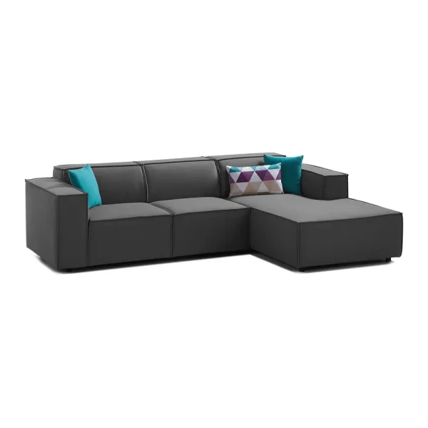Ecksofa Kinx I Anthrazit Strukturstoff 259x72x177 cm (BxHxT) Modern