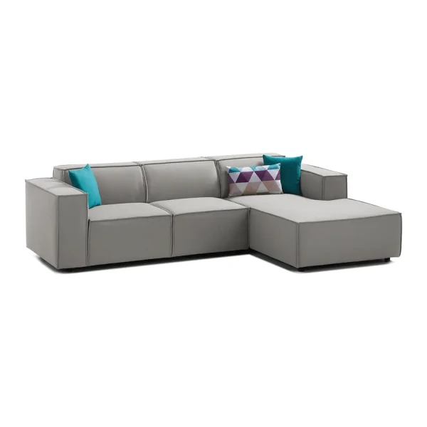 Ecksofa Kinx I Graubraun Strukturstoff 259x72x177 cm (BxHxT) Modern