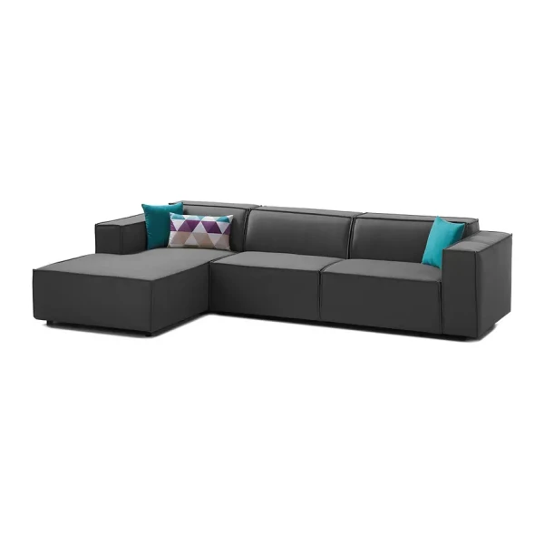 Ecksofa Kinx II Anthrazit Strukturstoff 294x72x177 cm (BxHxT) Modern