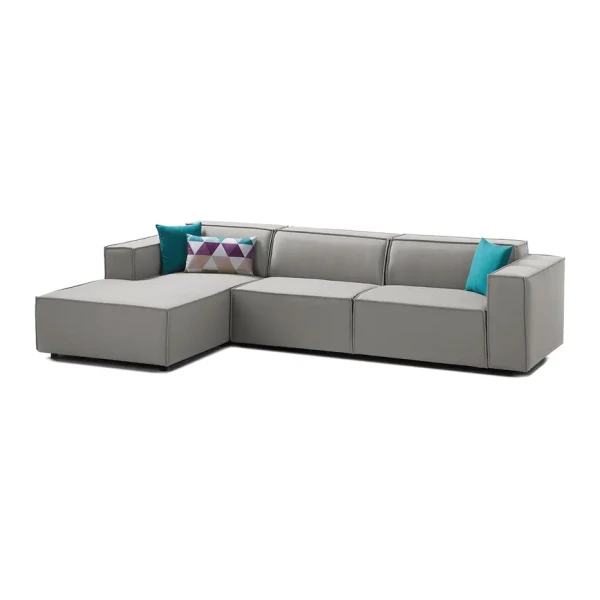 Ecksofa Kinx II Graubraun Strukturstoff 294x72x177 cm (BxHxT) Modern