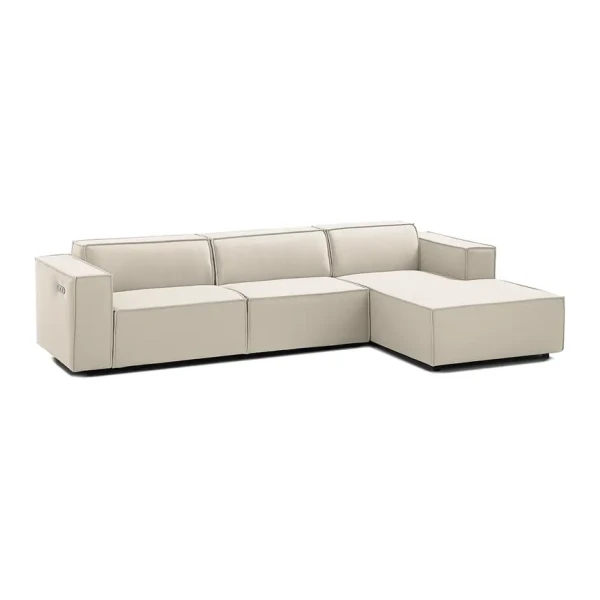 Ecksofa Kinx II 2,5-Sitzer Altweiß Strukturstoff 294x70x177 cm (BxHxT) Modern