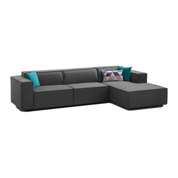 Ecksofa Kinx II Anthrazit Strukturstoff 294x72x177 cm (BxHxT) Modern