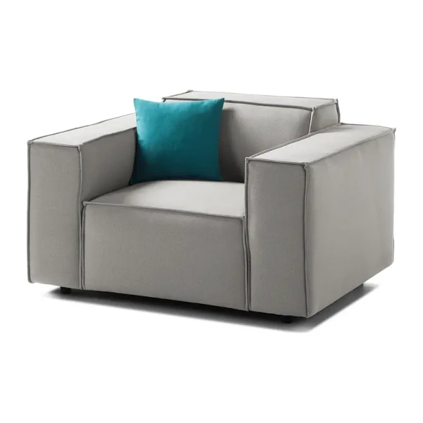 Sessel Kinx Graubraun Webstoff 120x72x96 cm (BxHxT)