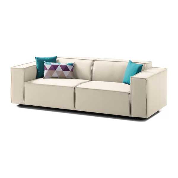 Sofa Kinx 2,5-Sitzer Altweiß Strukturstoff 223x72x96 cm (BxHxT) Modern