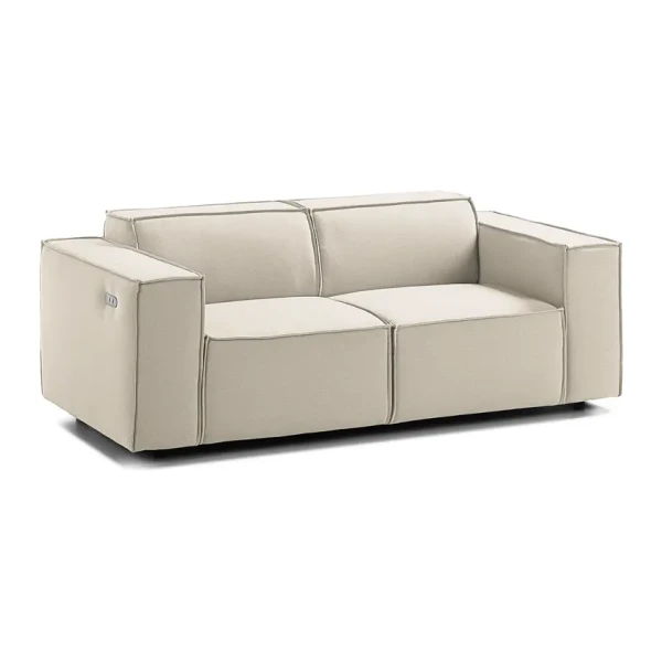 Sofa Kinx 2-Sitzer Altweiß Strukturstoff 189x70x96 cm (BxHxT) Modern