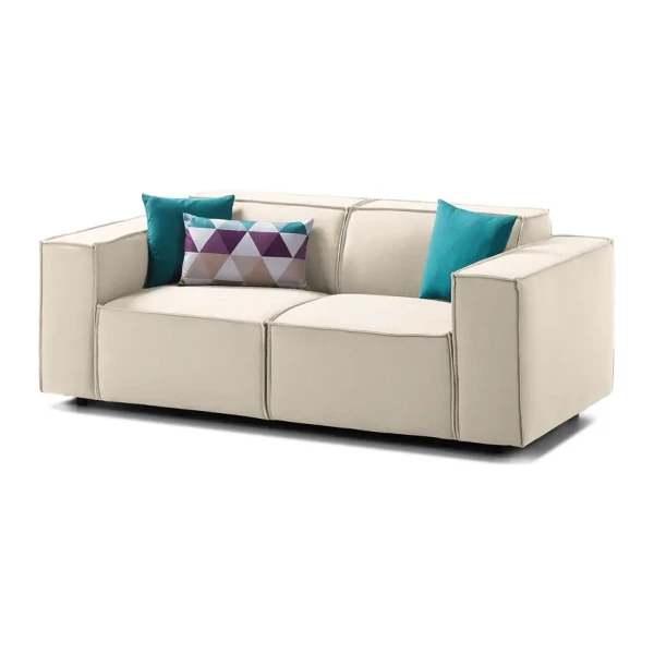 Sofa Kinx 2-Sitzer Altweiß Strukturstoff 189x72x96 cm (BxHxT) Modern