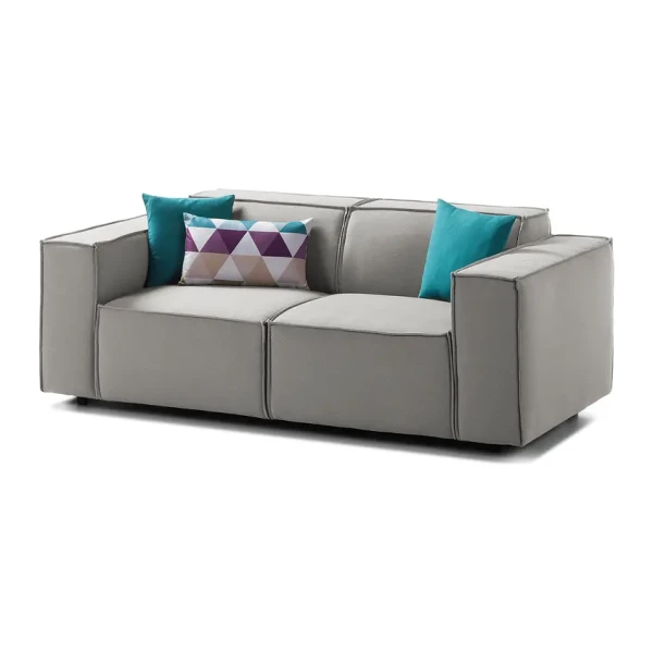 Sofa Kinx 2-Sitzer Graubraun Strukturstoff 189x72x96 cm (BxHxT) Modern