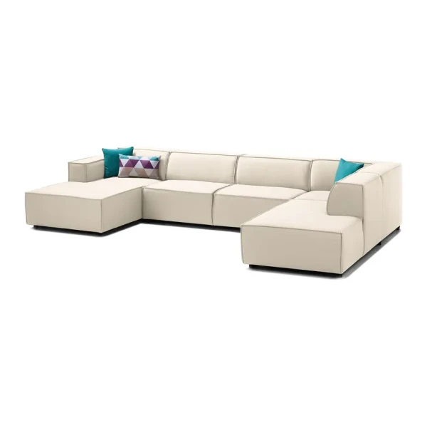 Wohnlandschaft Kinx Altweiß Strukturstoff 364x72x234 cm (BxHxT) Modern