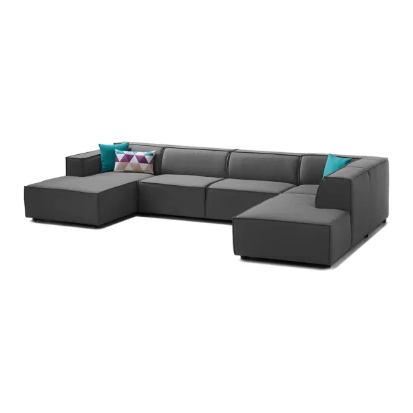 Wohnlandschaft Kinx Anthrazit Strukturstoff 364x72x234 cm (BxHxT) Modern