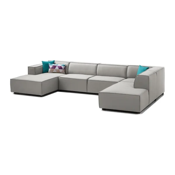 Wohnlandschaft Kinx Graubraun Strukturstoff 364x72x234 cm (BxHxT) Modern