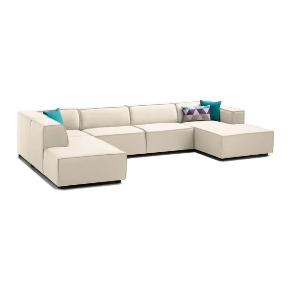 Wohnlandschaft Kinx Altweiß Strukturstoff 364x72x234 cm (BxHxT) Modern