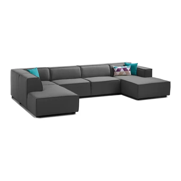 Wohnlandschaft Kinx Anthrazit Strukturstoff 364x72x234 cm (BxHxT) Modern