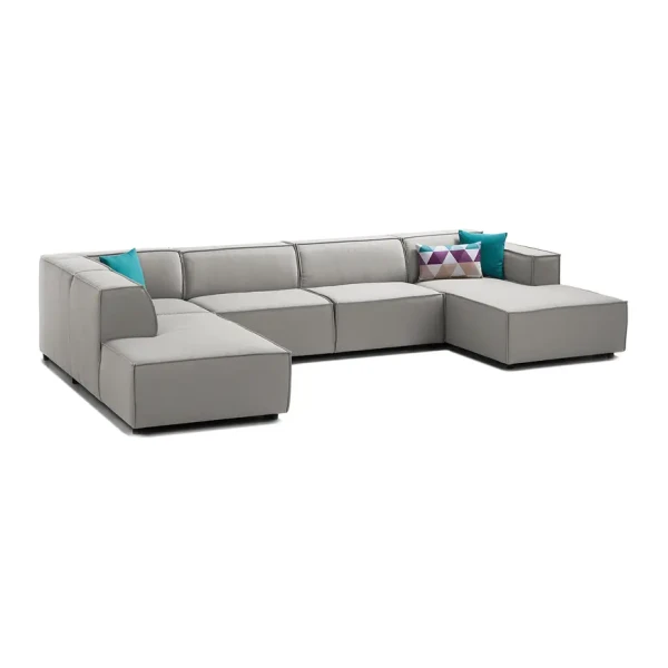 Wohnlandschaft Kinx Graubraun Strukturstoff 364x72x234 cm (BxHxT) Modern