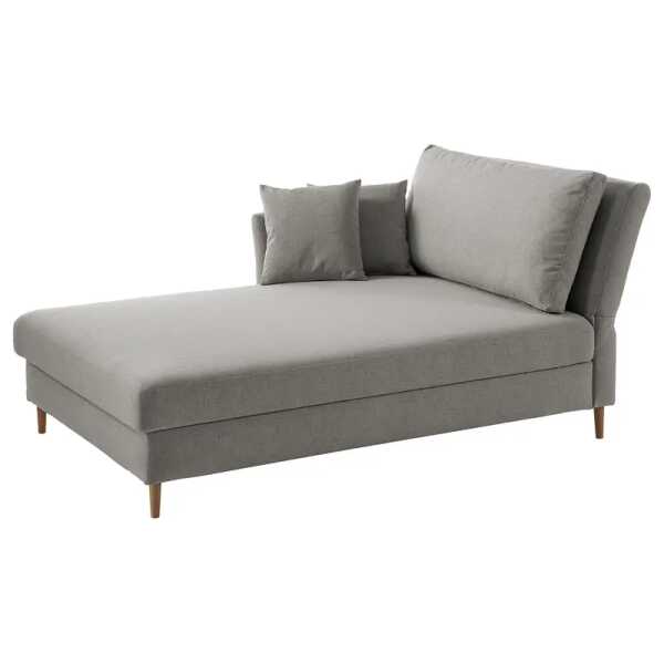 home24 Recamiere Hillarys II Grau Webstoff 101cm Ausrichtung rechts Skandi