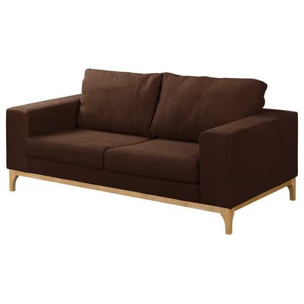home24 Sofa Darling 2-Sitzer Braun Microfaser Rieka 176 x 83 x 94cm Skandi