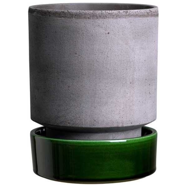 Bergs Potter Hoff Blumentopf Ø16 cm, Raw Grey-Emerald Green